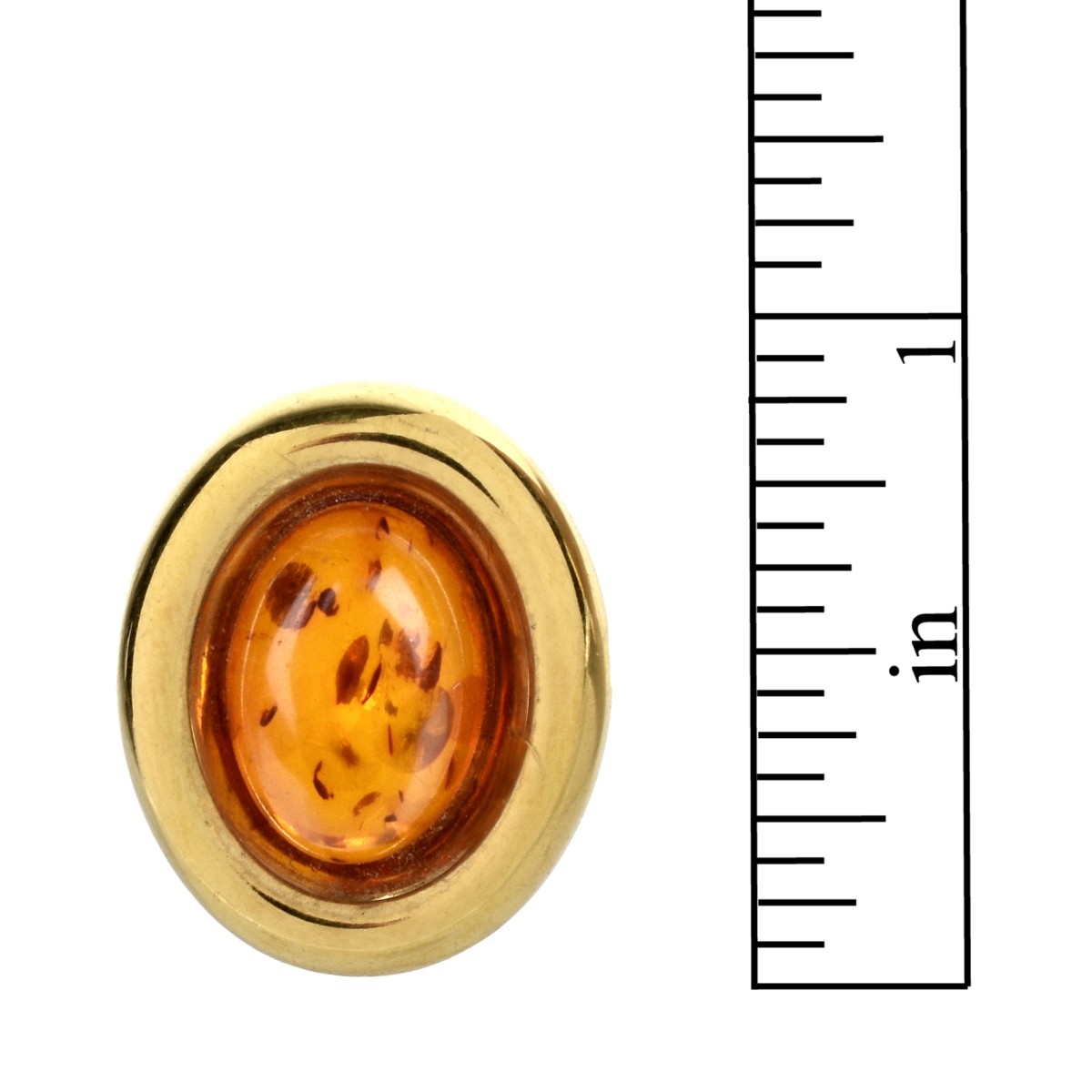 Amber and 18K Ring