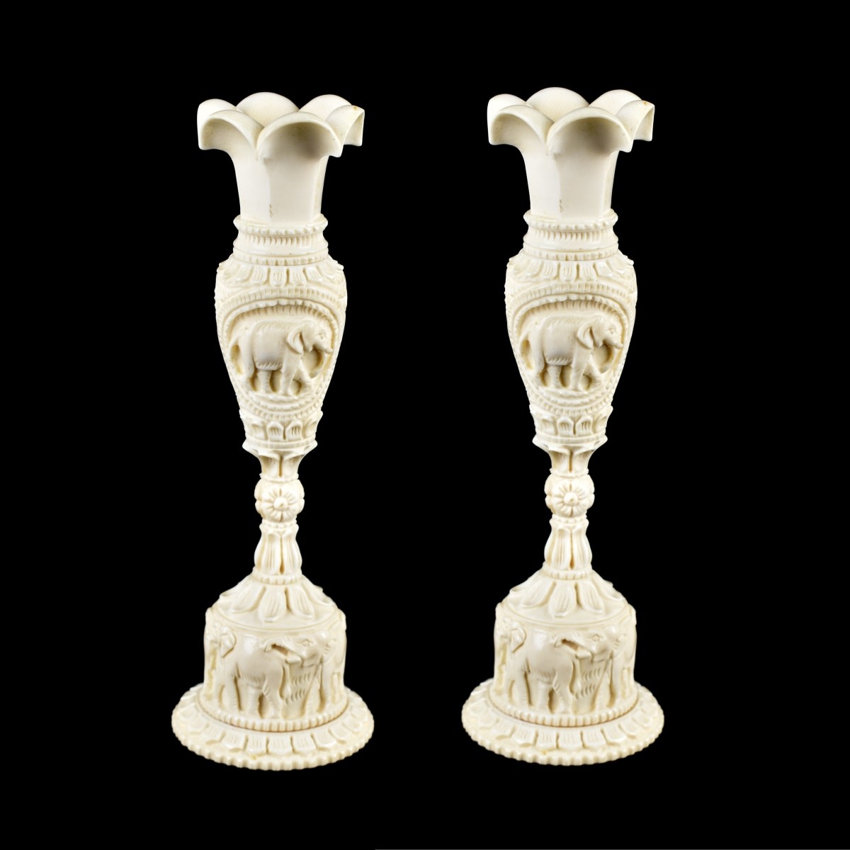 Pair of Indian Carved Vases