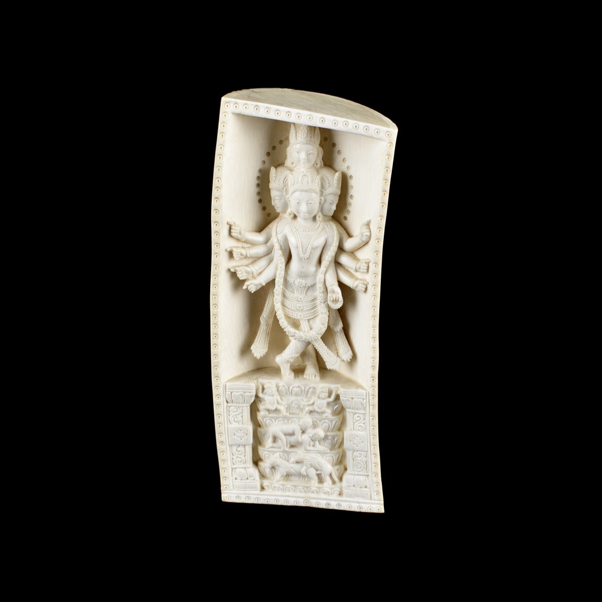 Indian Deep Relief Carve Hindu Figurine