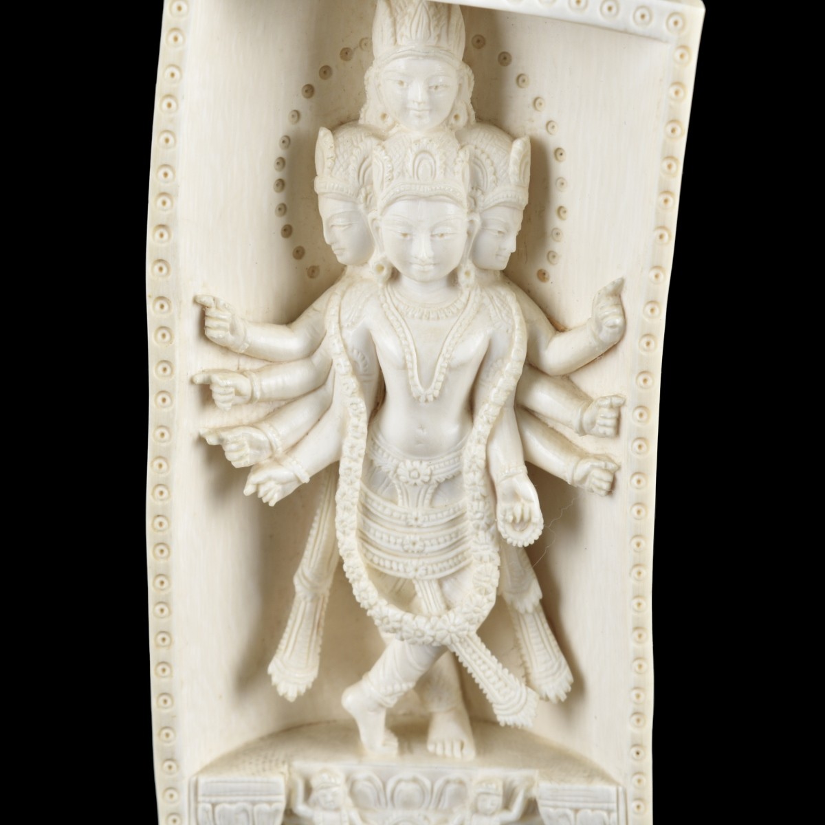 Indian Deep Relief Carve Hindu Figurine