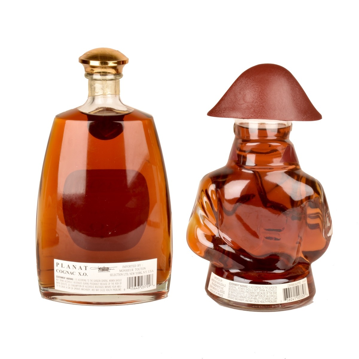 Two Art Glass Bottles of Cognac