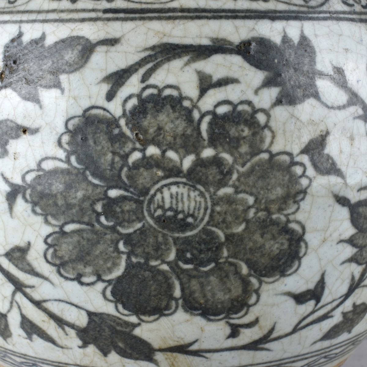 Large Chinese Crackle Porcelain Jar