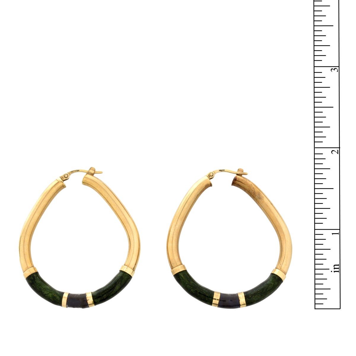 14K and Enamel Earrings