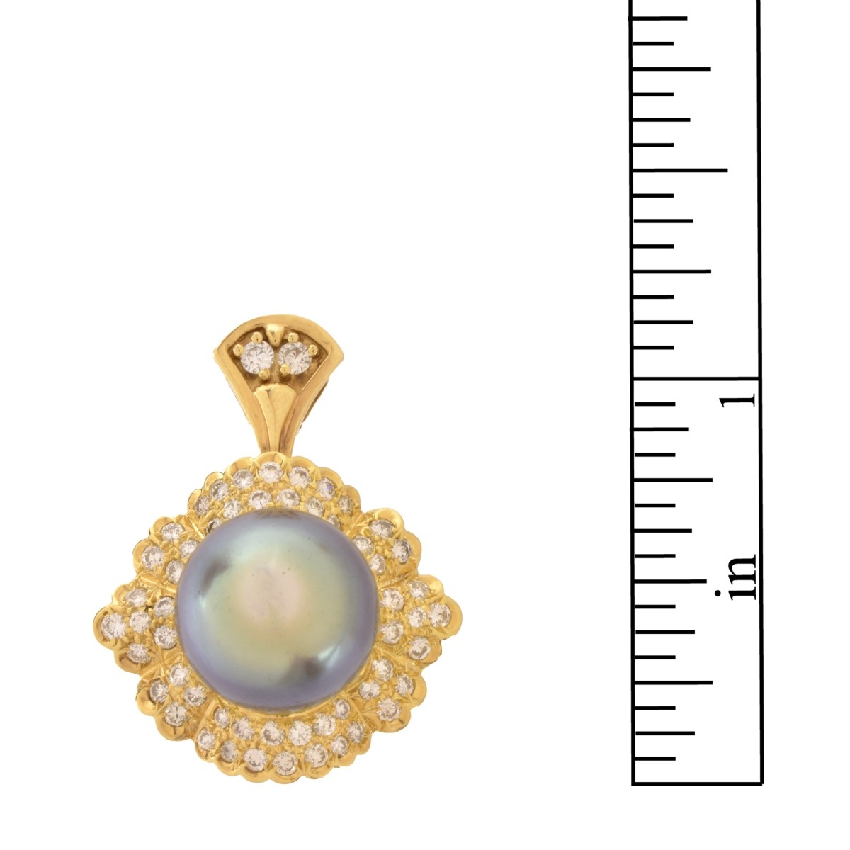 Pearl, Diamond and 14K Pendant