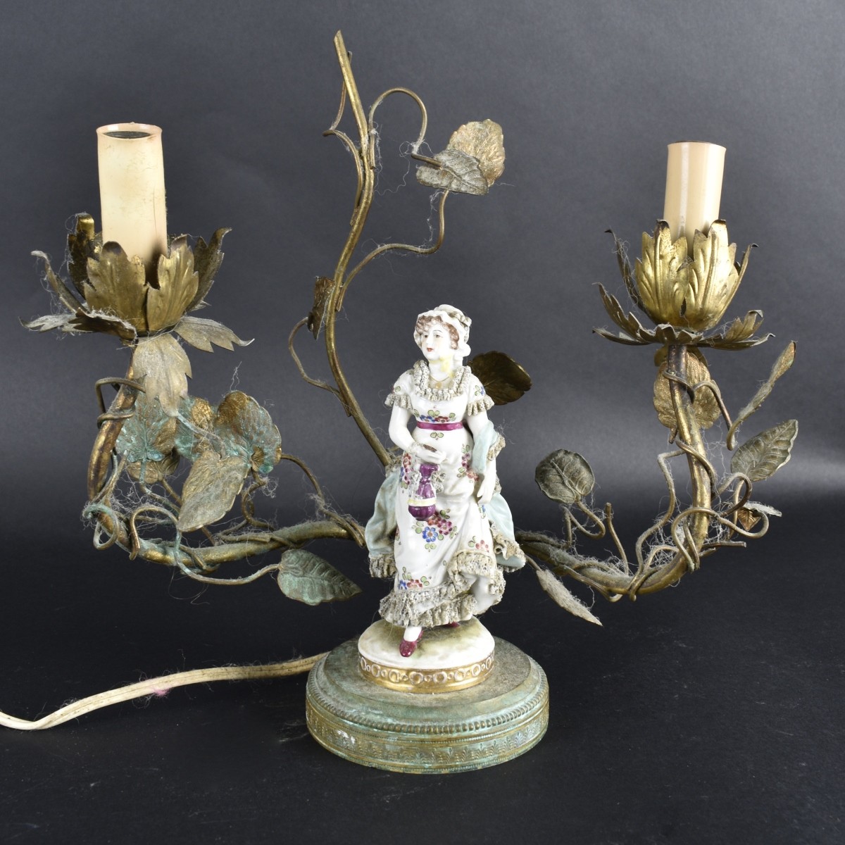 Porcelain Group and Lamp