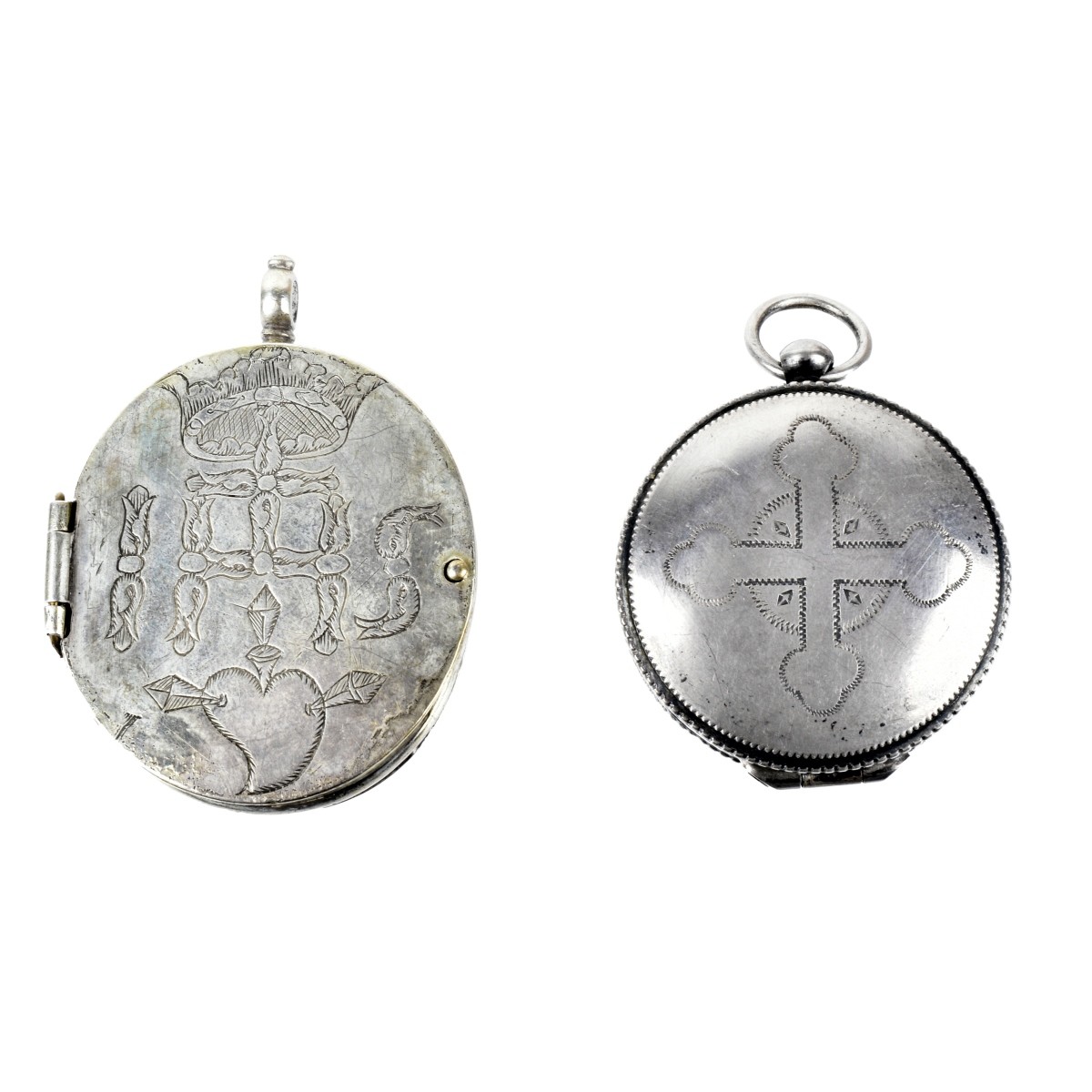 Two Spanish Colonial Silver Pyx