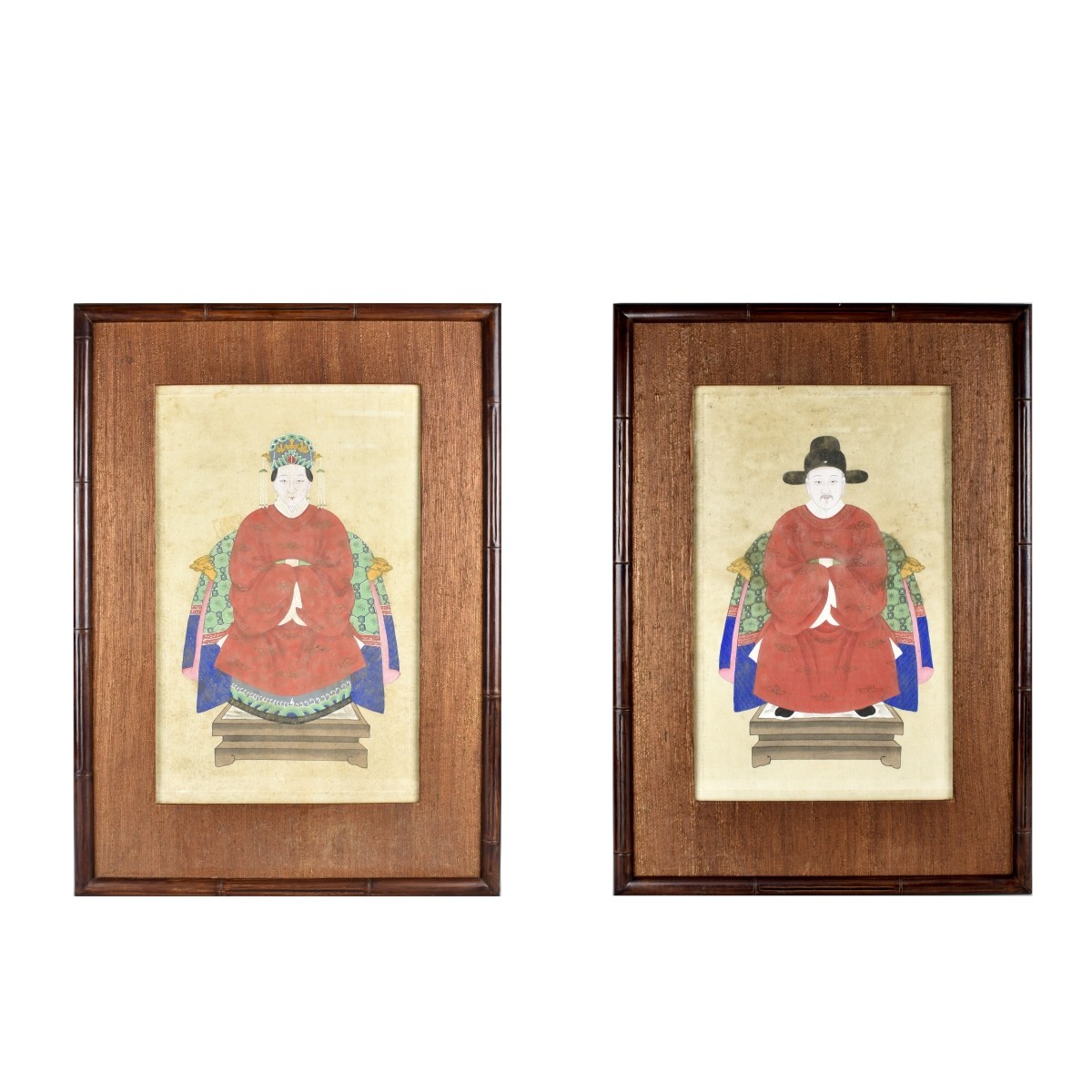 Pair of Antique Chinese Scroll Paintings