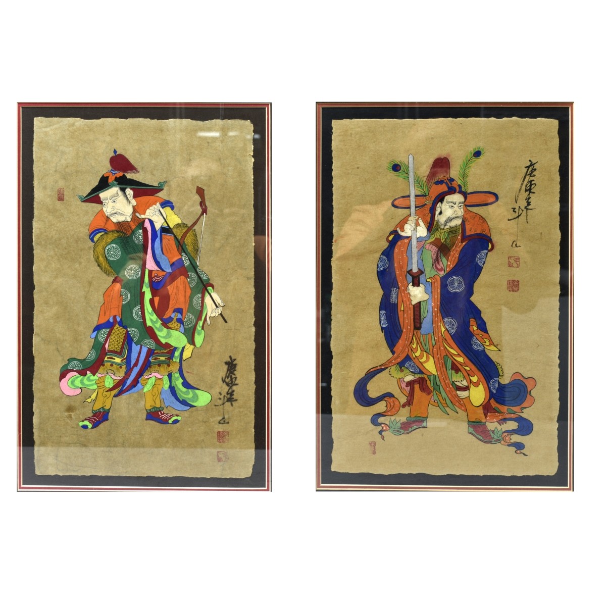 Pair of Antique Japanese Paintings