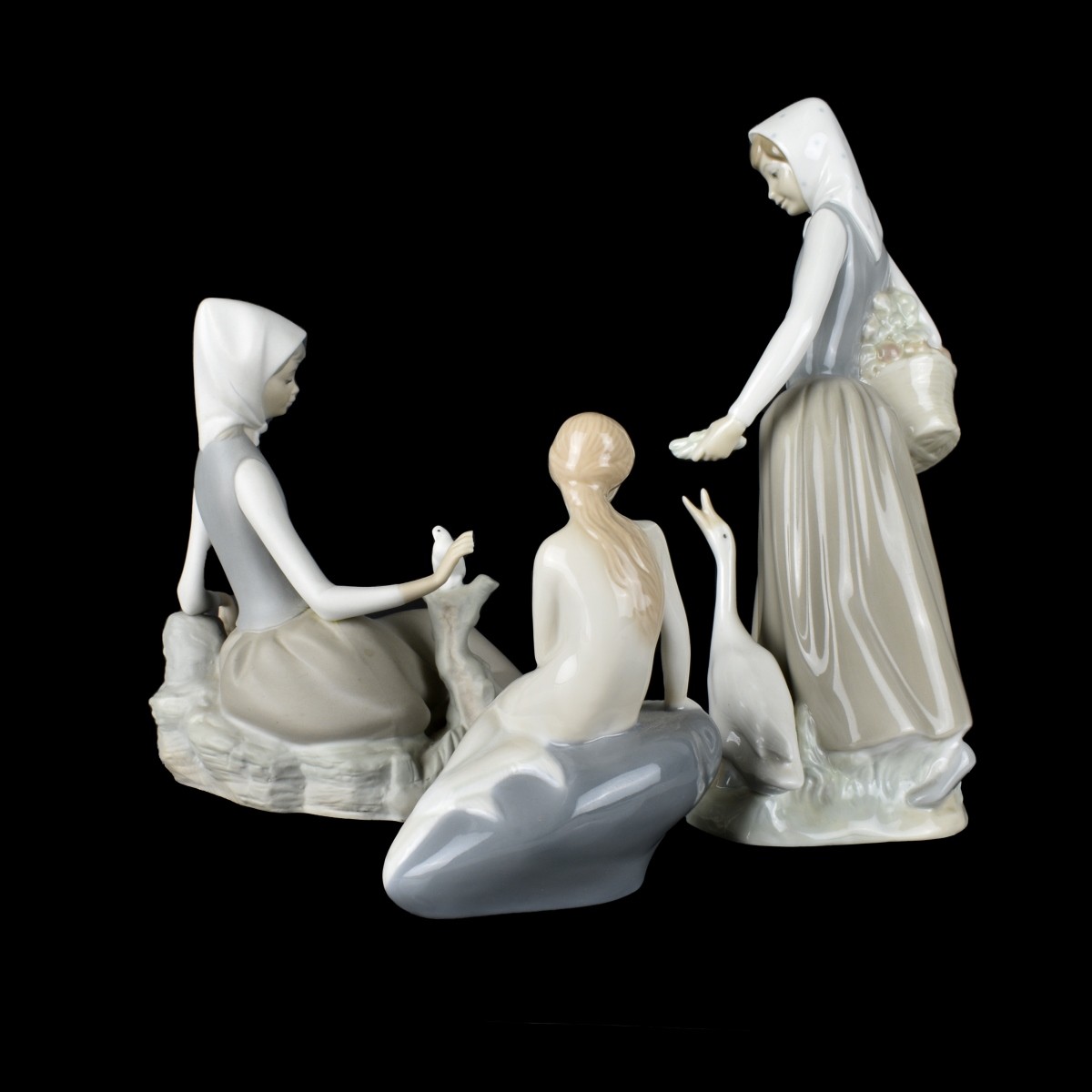 Three Vintage Porcelain Figurines