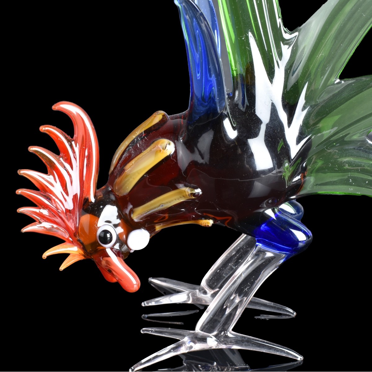 Pair of Murano Roosters