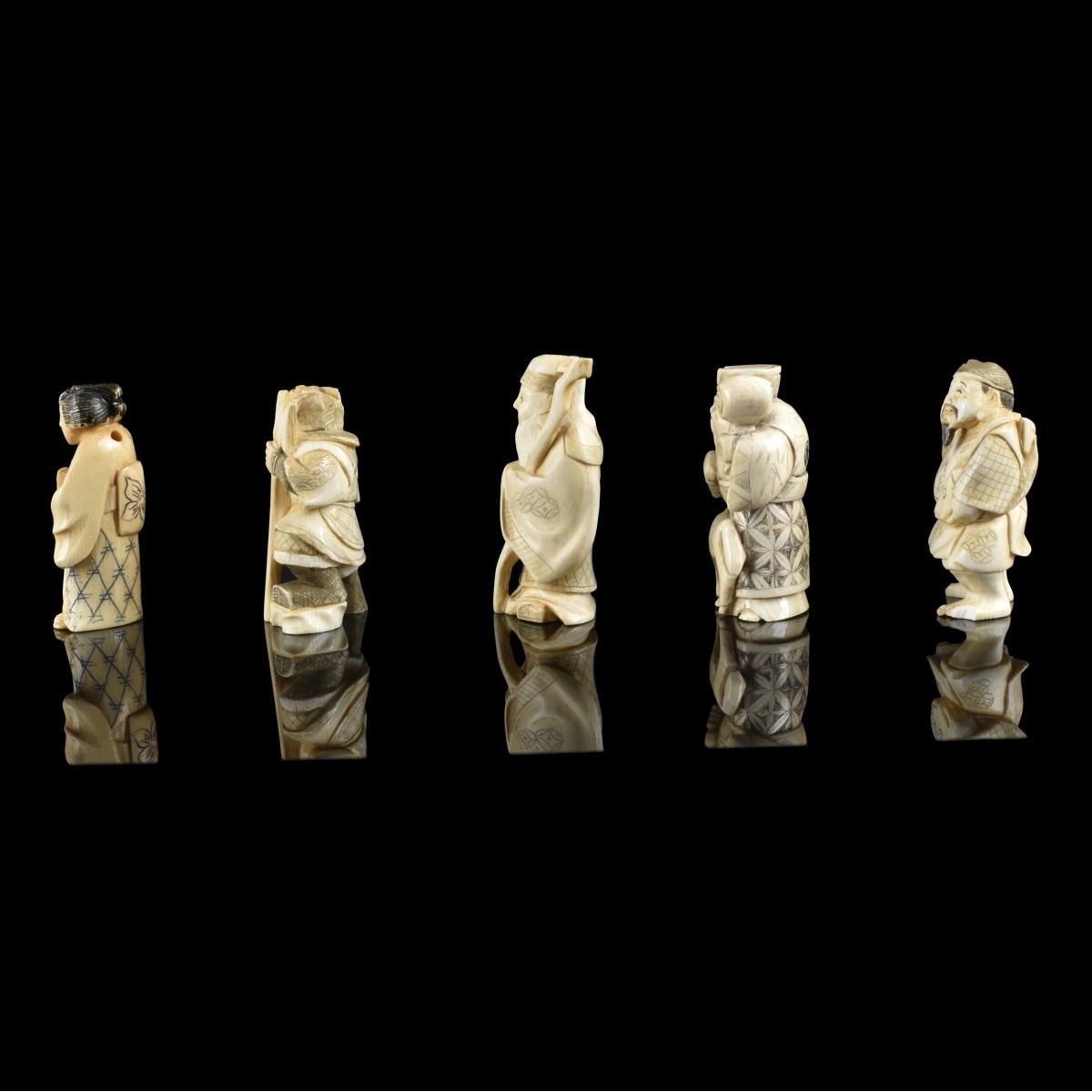 Five Antique Japanese Figurines