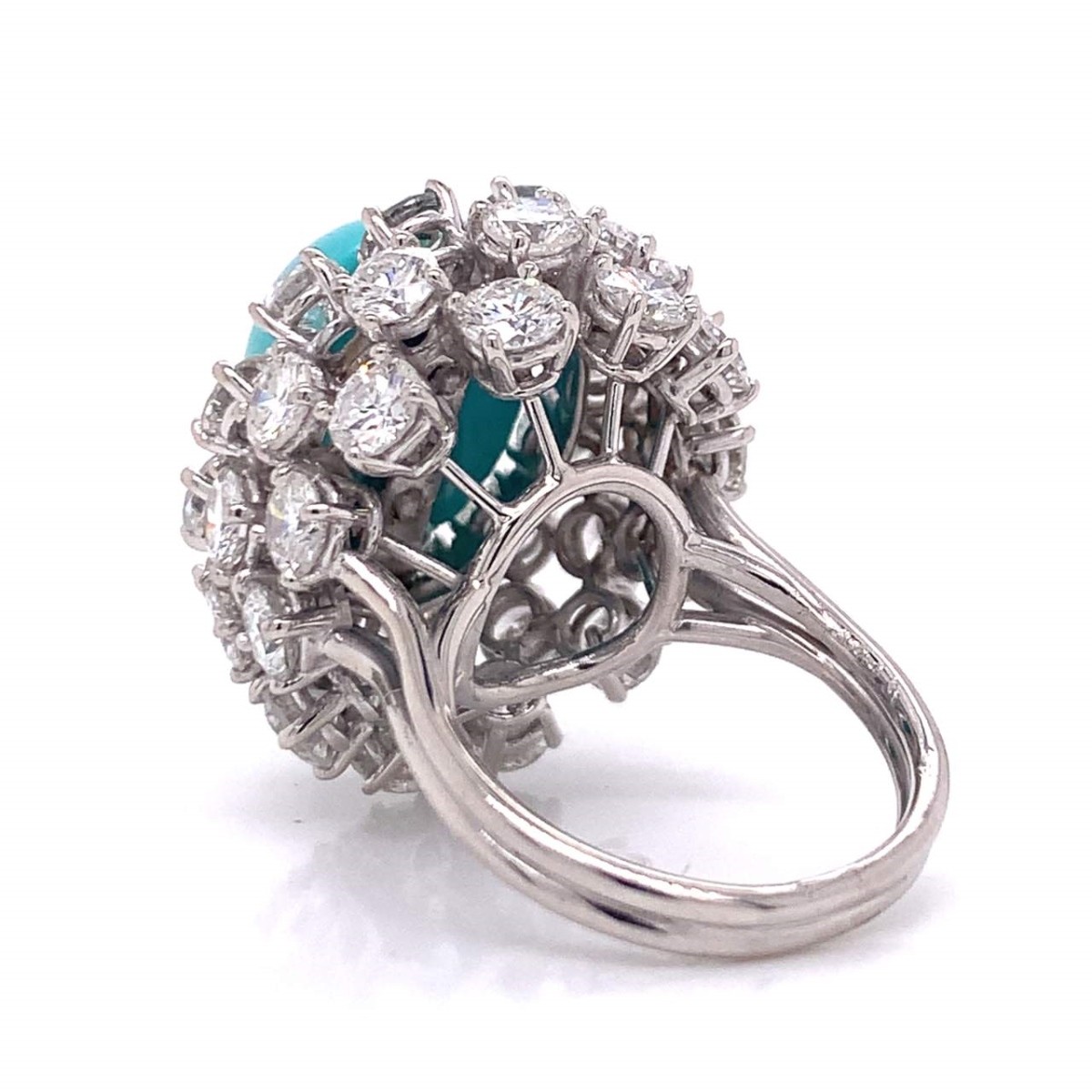 Diamond, Turquoise and Platinum Ring
