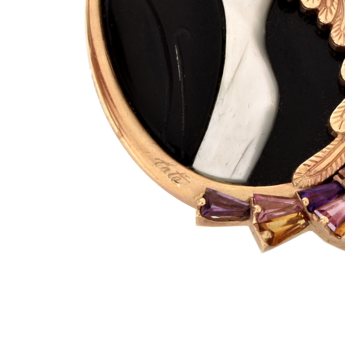 Erte Gemstone, Onyx and 14K Necklace