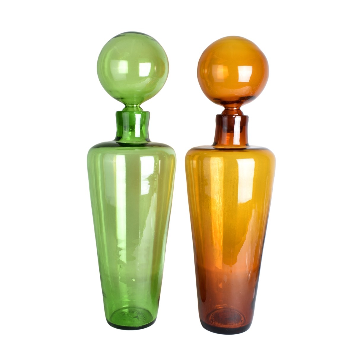 Blenko Glass Vessels with Stoppers