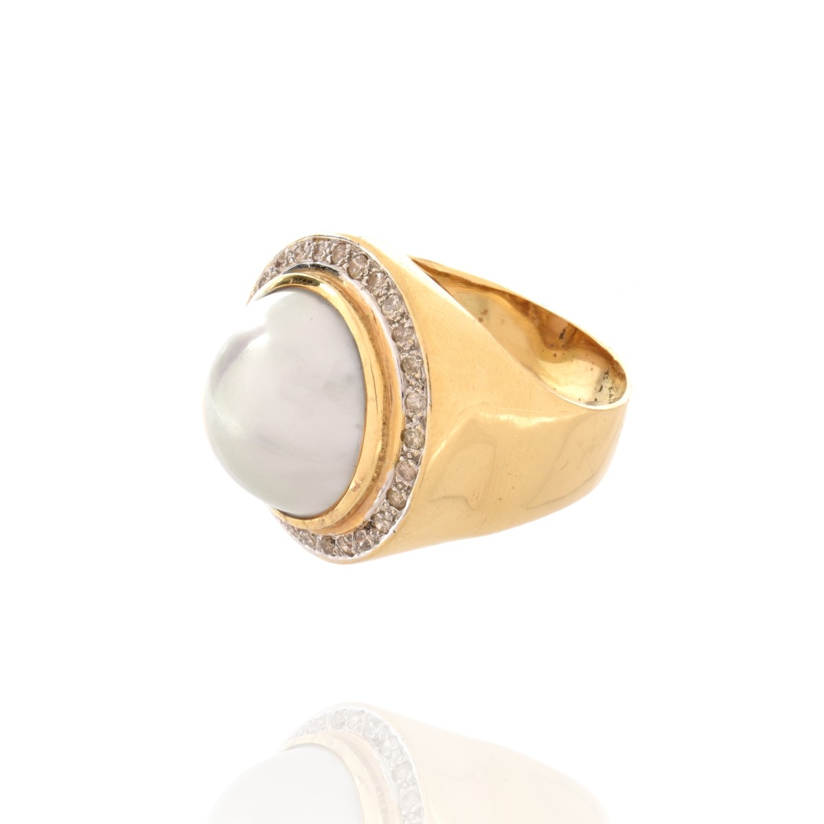 Pearl, Diamond and 14K Ring