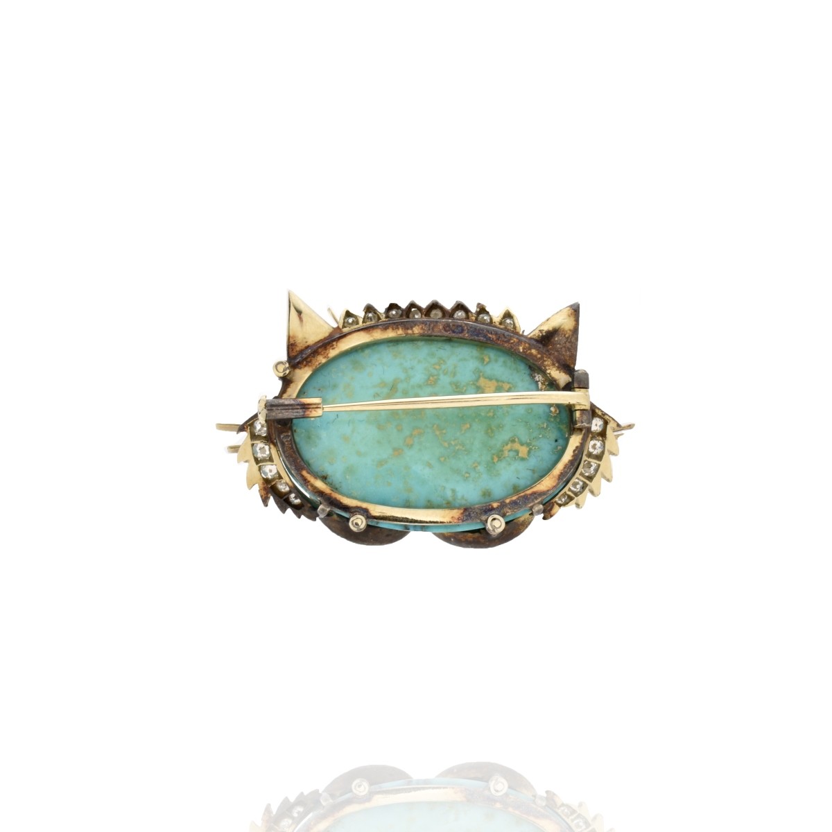 Turquoise, Gemstone and 14K Brooch