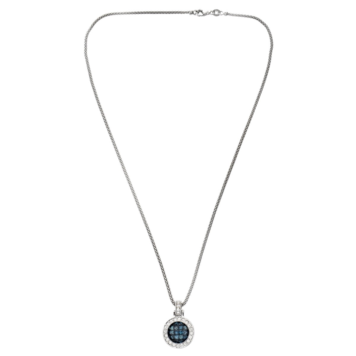 Blue Diamond and 18K Necklace