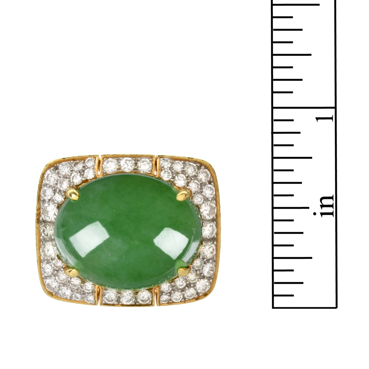 Jade, Diamond and 18K Ring