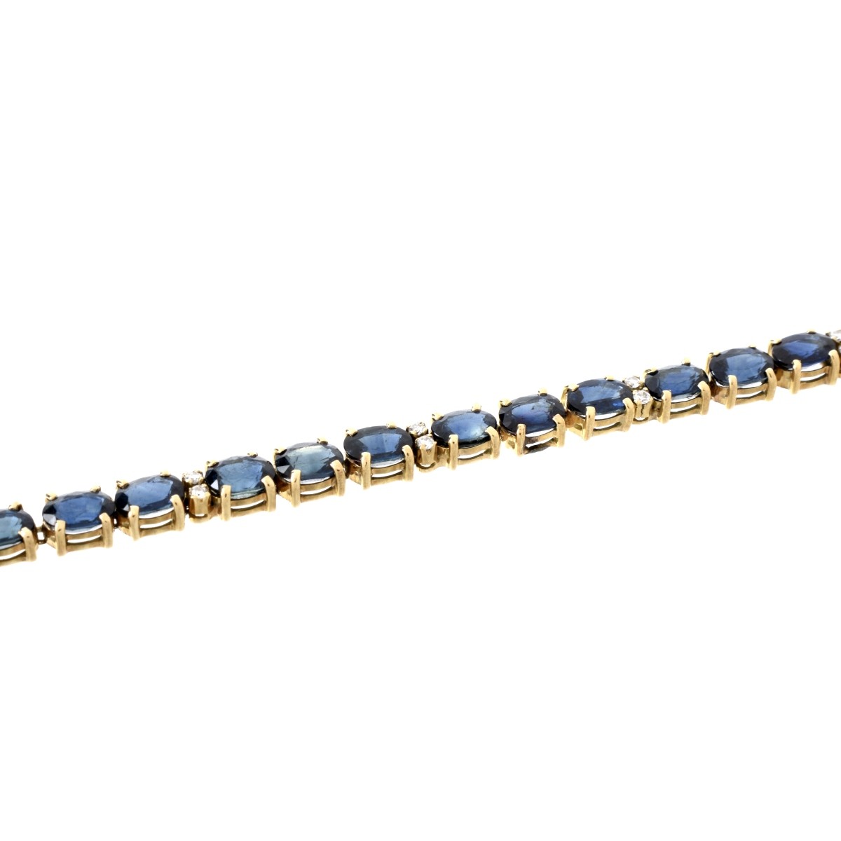 Sapphire, Diamond and 14K Tennis Bracelet