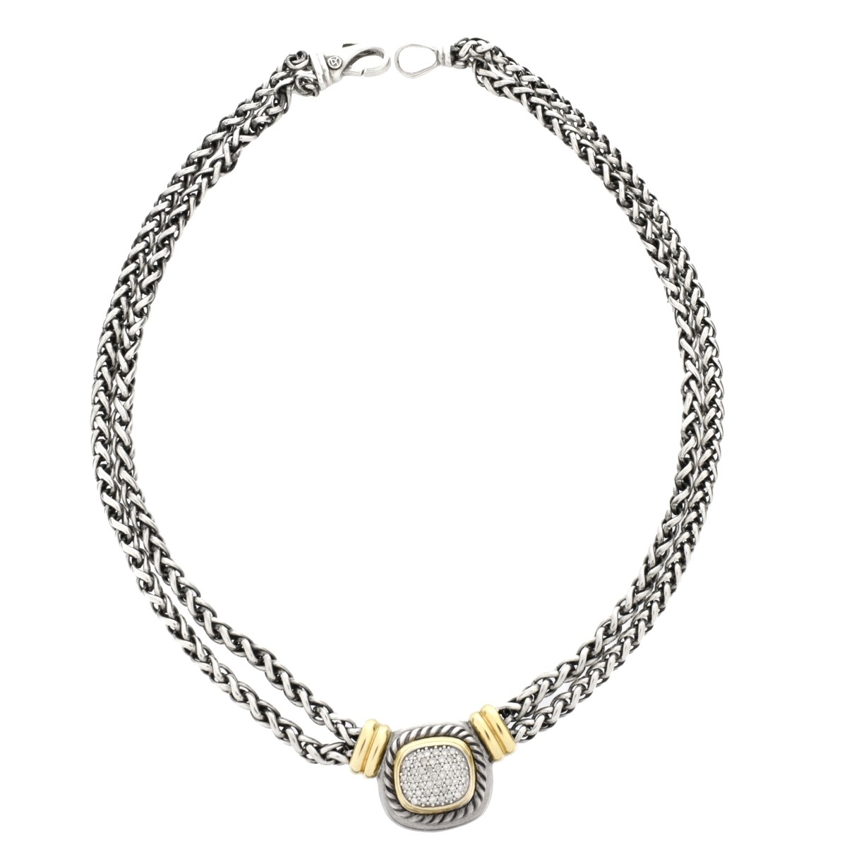 David Yurman Diamond, 18K and Silver Necklace