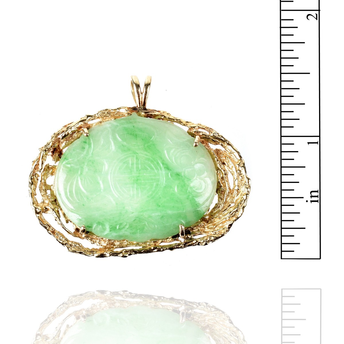 Chinese Jade and 14K Pendant / Brooch