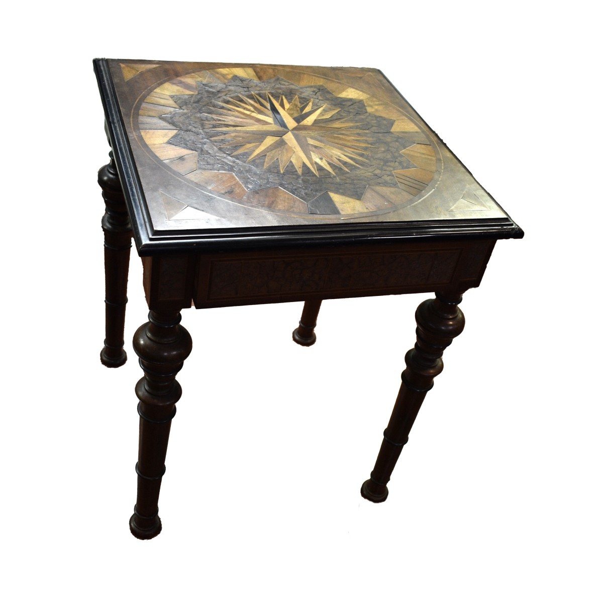 Compass Rose Inlay End Table