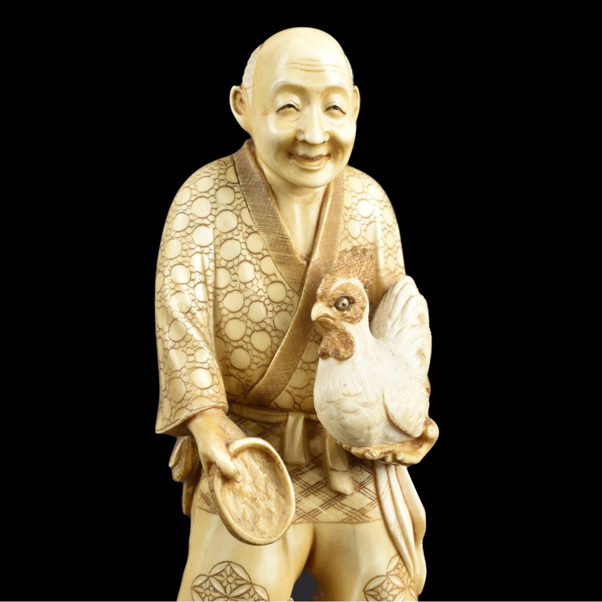 Antique Japanes Tea Stained Figurine