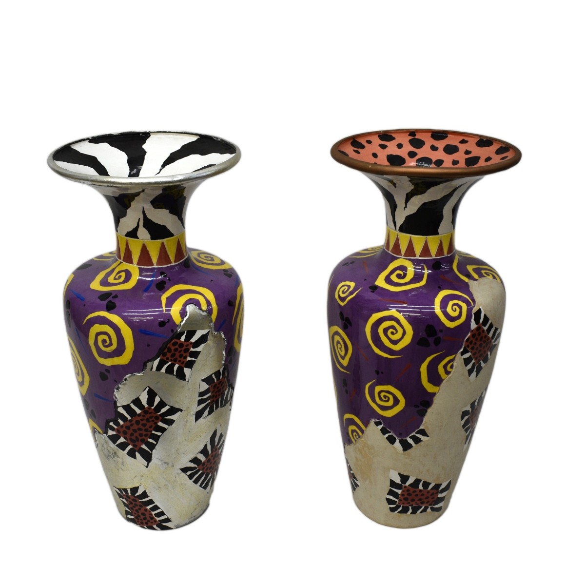 Pair of Postmodern Porcelain Vases