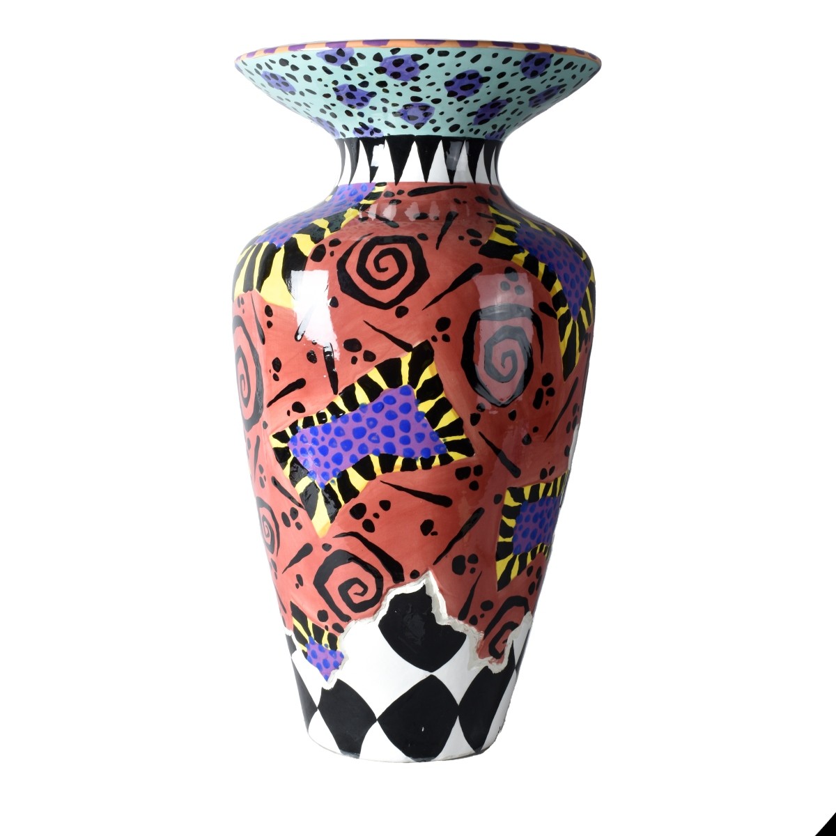 Large Postmodern Porcelain Vase