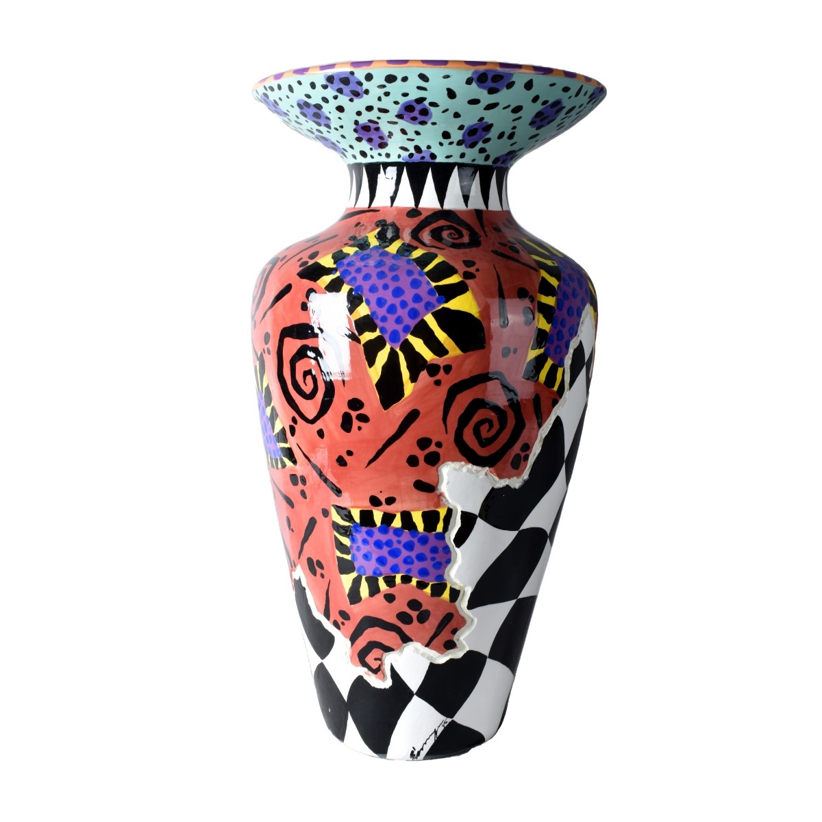 Large Postmodern Porcelain Vase