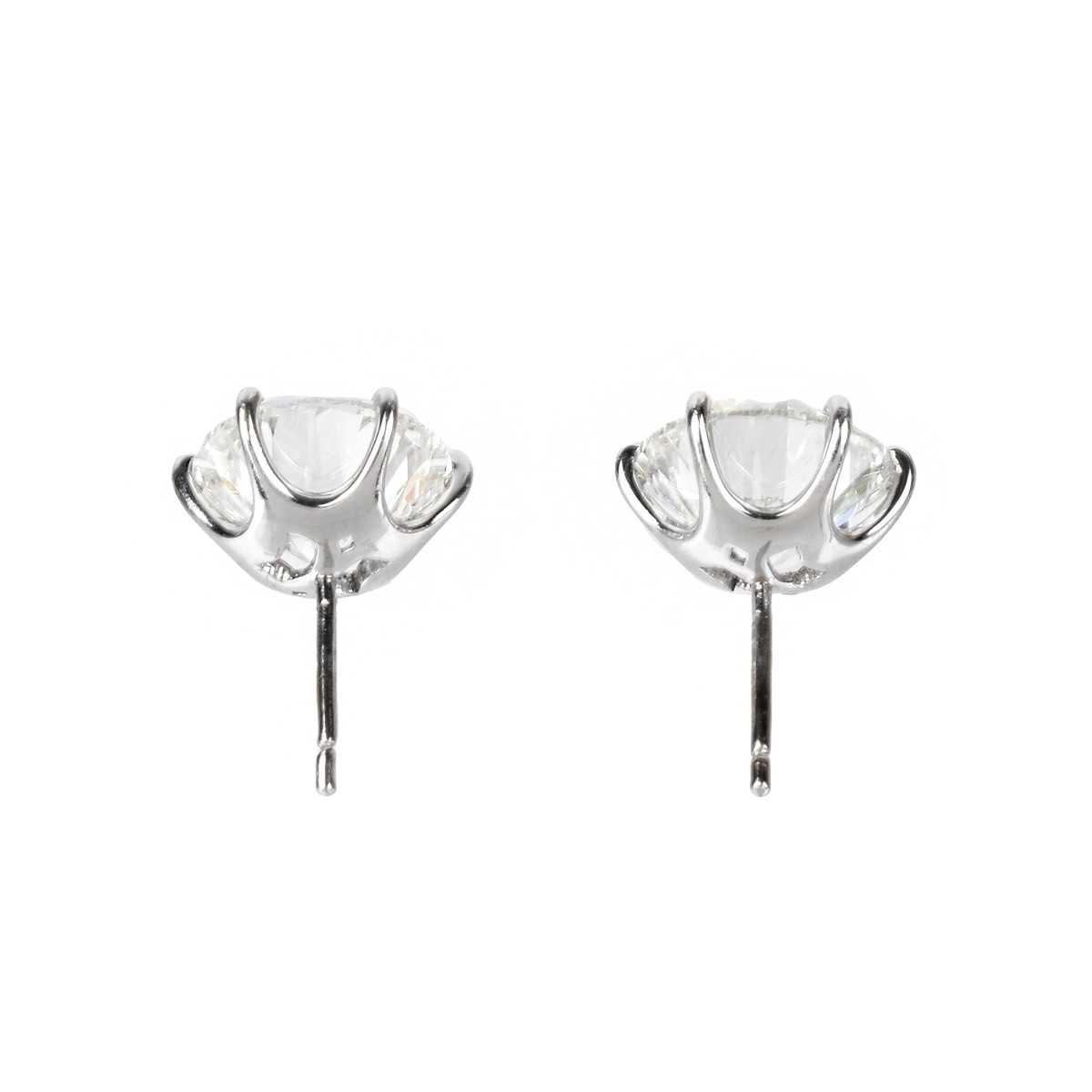 GIA 10.03 Carat Diamond and Platinum Ear Studs
