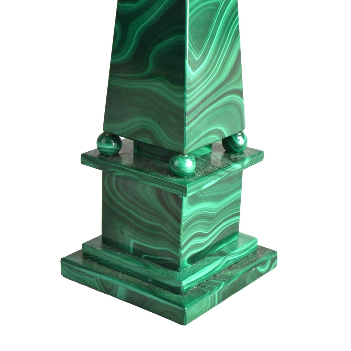 Pair of Vintage Malachite Obelisks