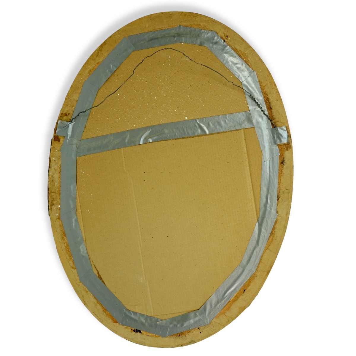 Mid Century Brass Mounted Oval Mirror