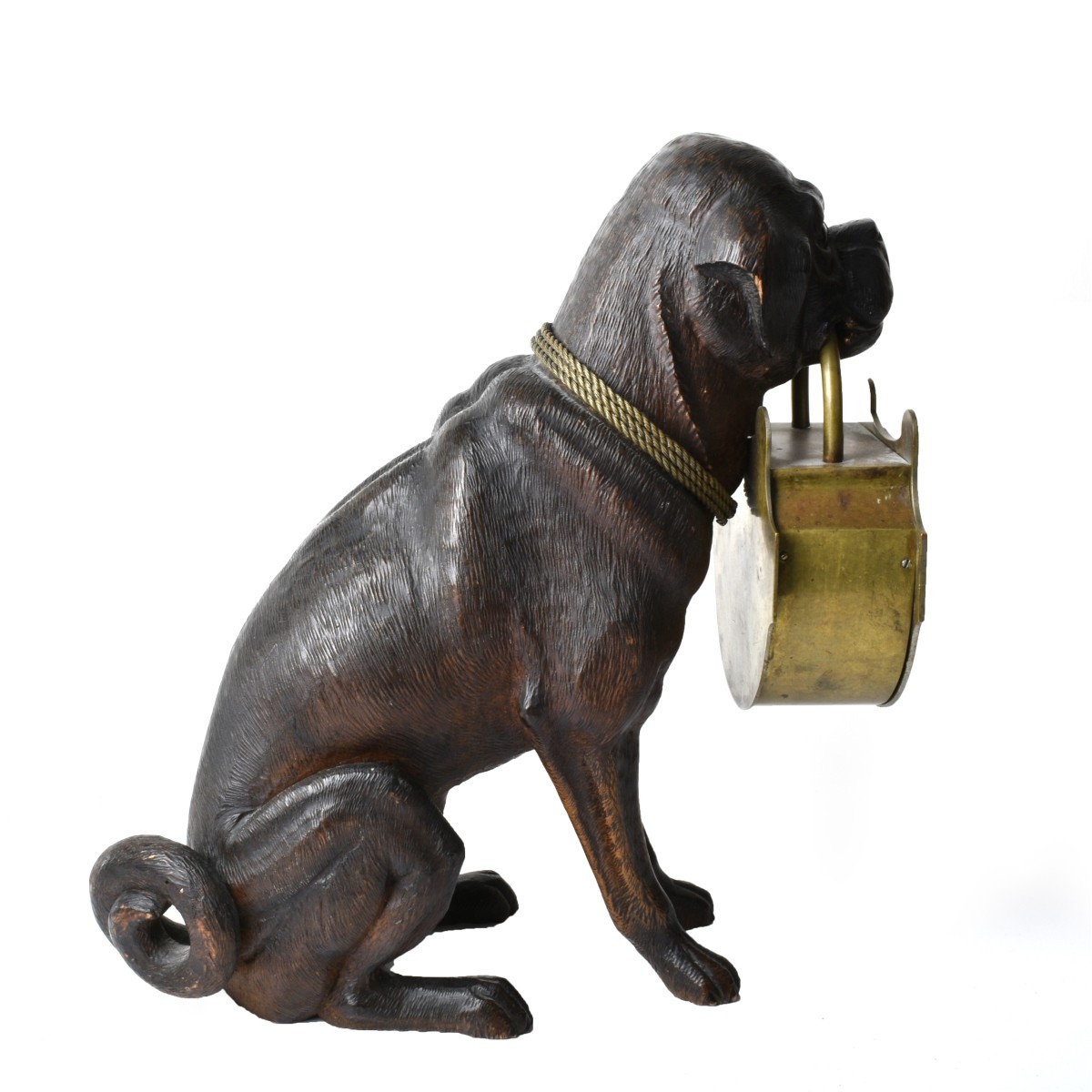 Antique Black Forest Bulldog w/ Clock