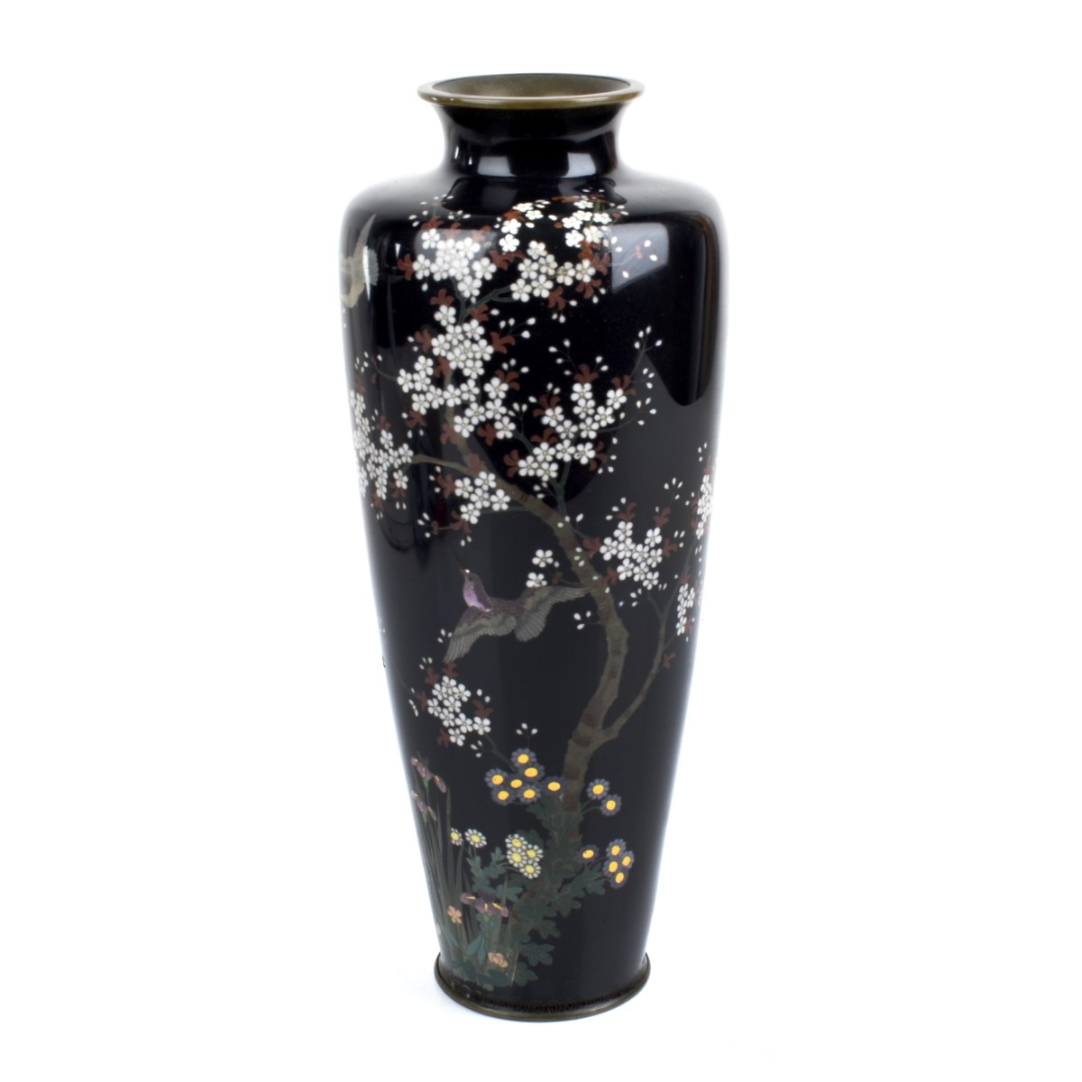 Large Japanese Cloisonne Enamel Vase