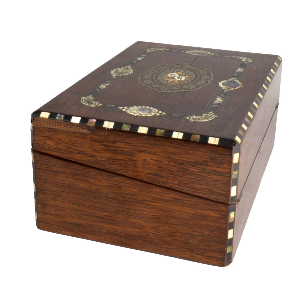 19th C. English Marquetry Inlaid Writing Box