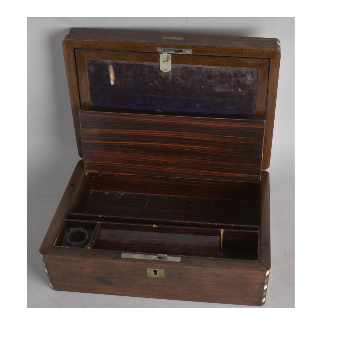 19th C. English Marquetry Inlaid Writing Box