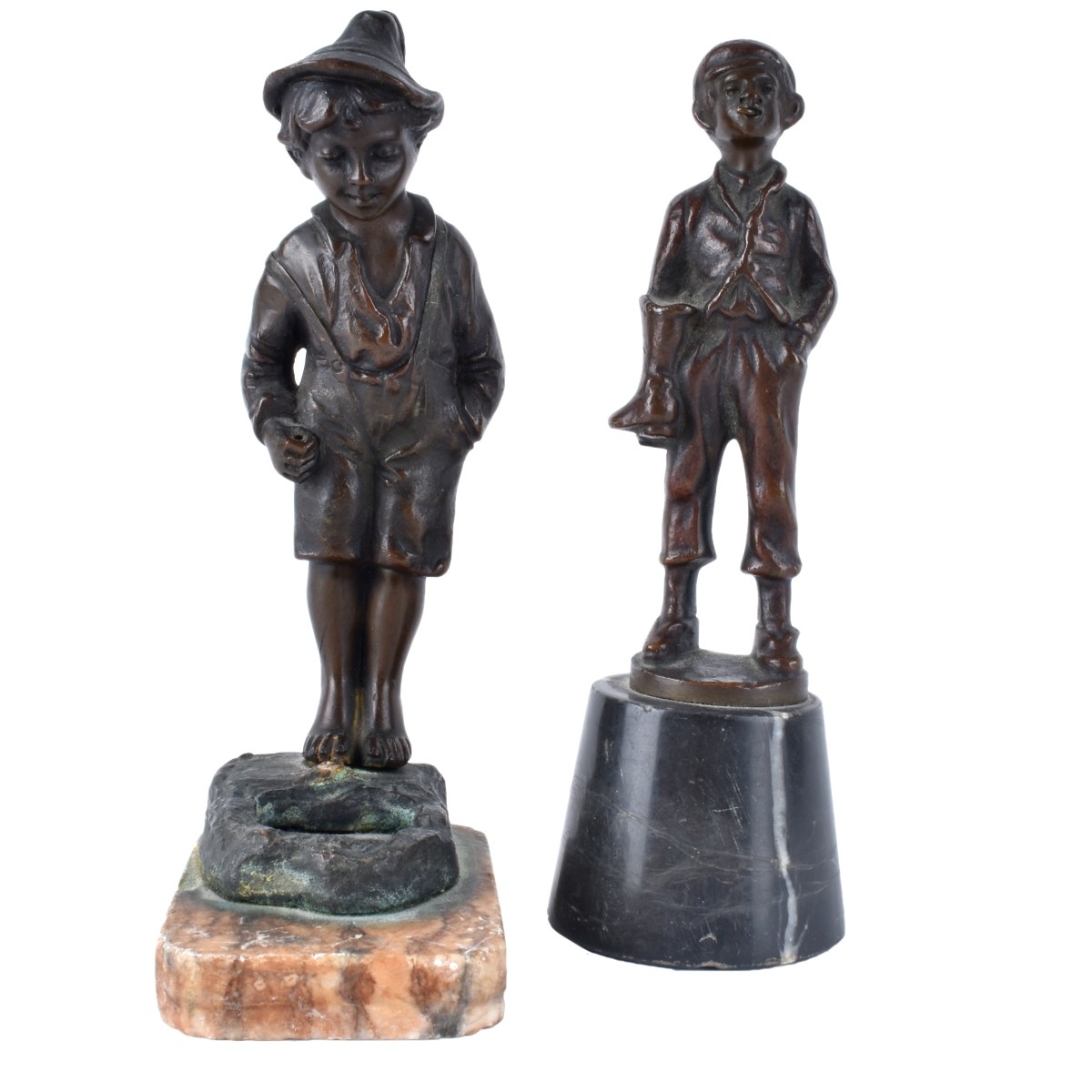 Two Miniature Bronzes Boys