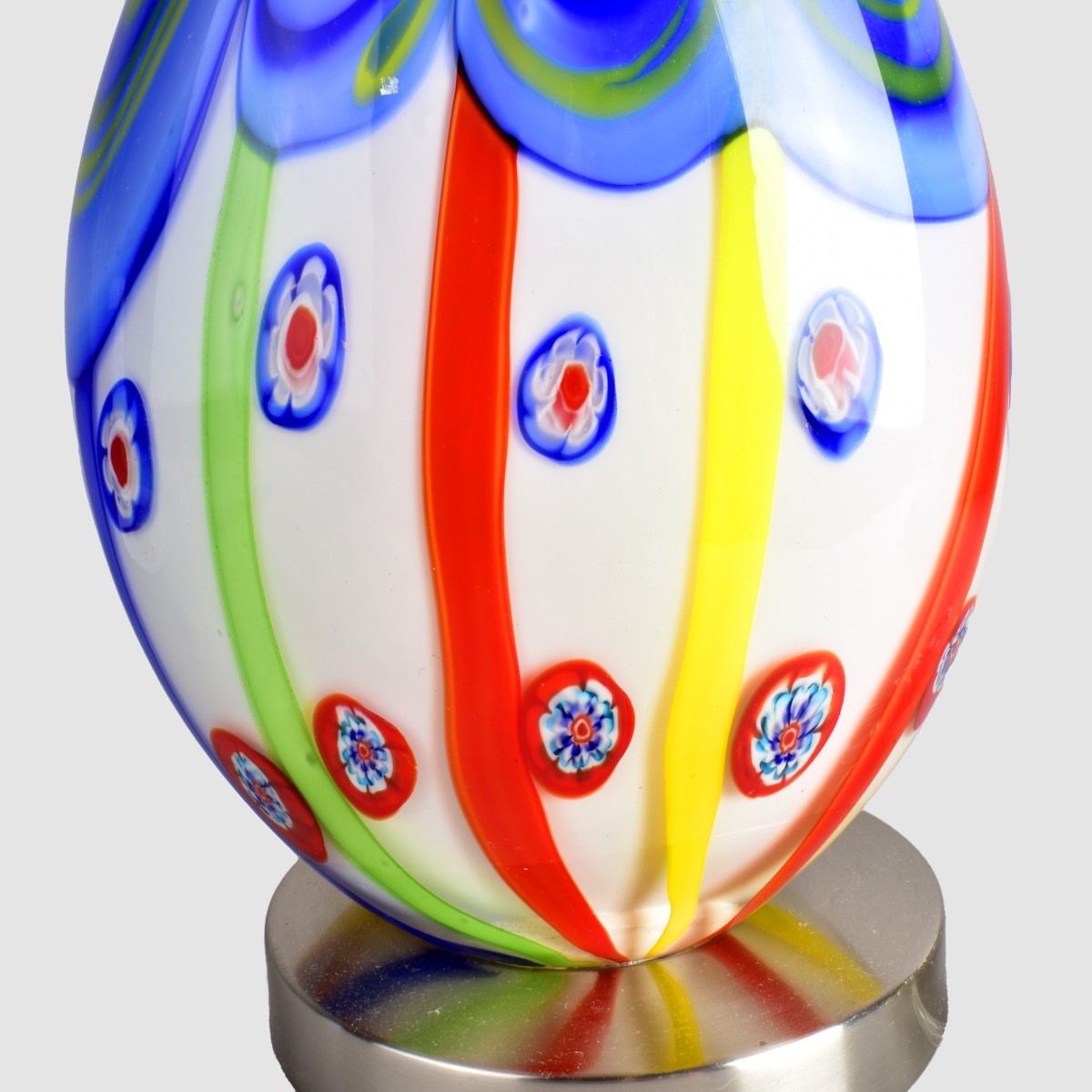 Murano Style Art Glass Vase as Lamp