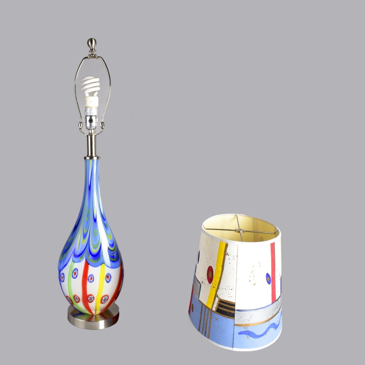 Murano Style Art Glass Vase as Lamp