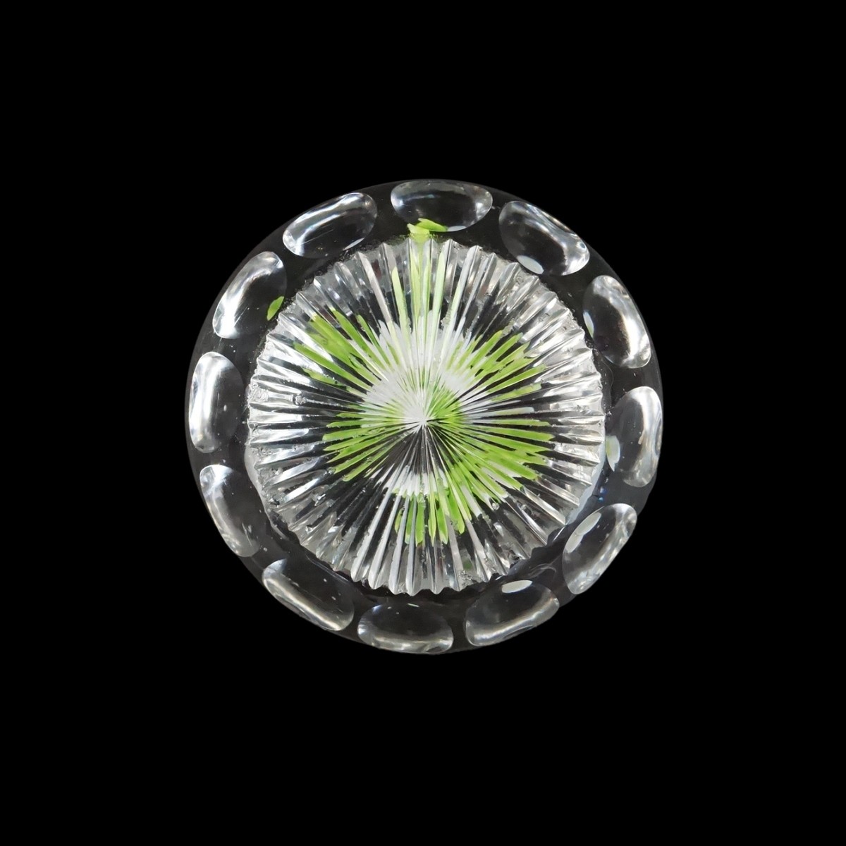 Baccarat Paperweight Butterfly Over Clematis