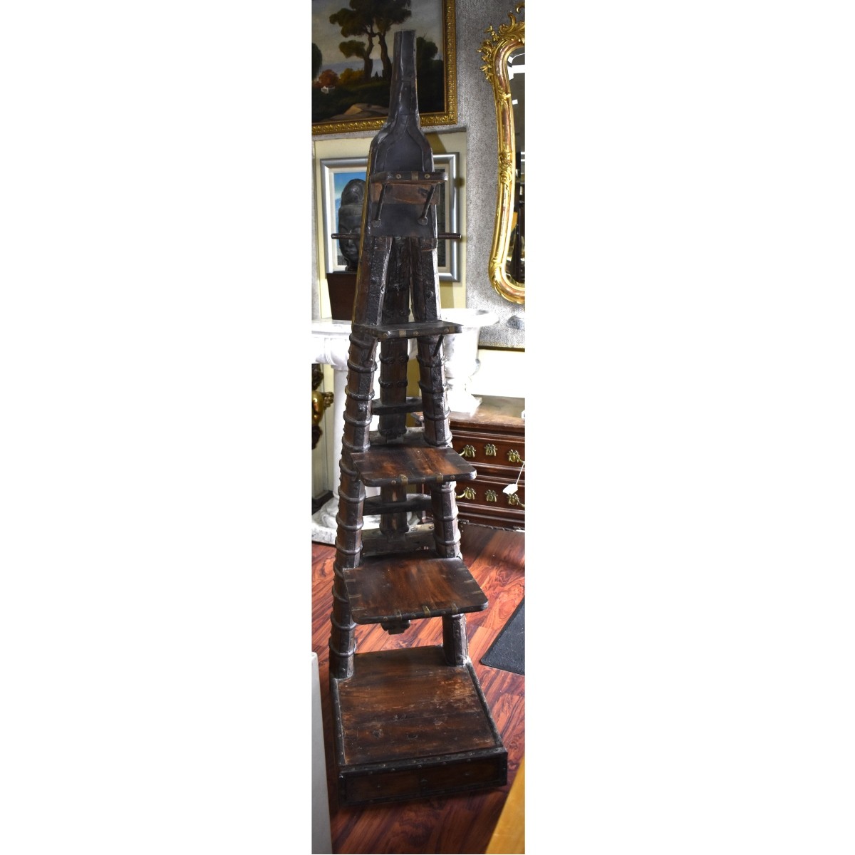 Antique Indian Ox Cart Yoke Presented as a Etagere