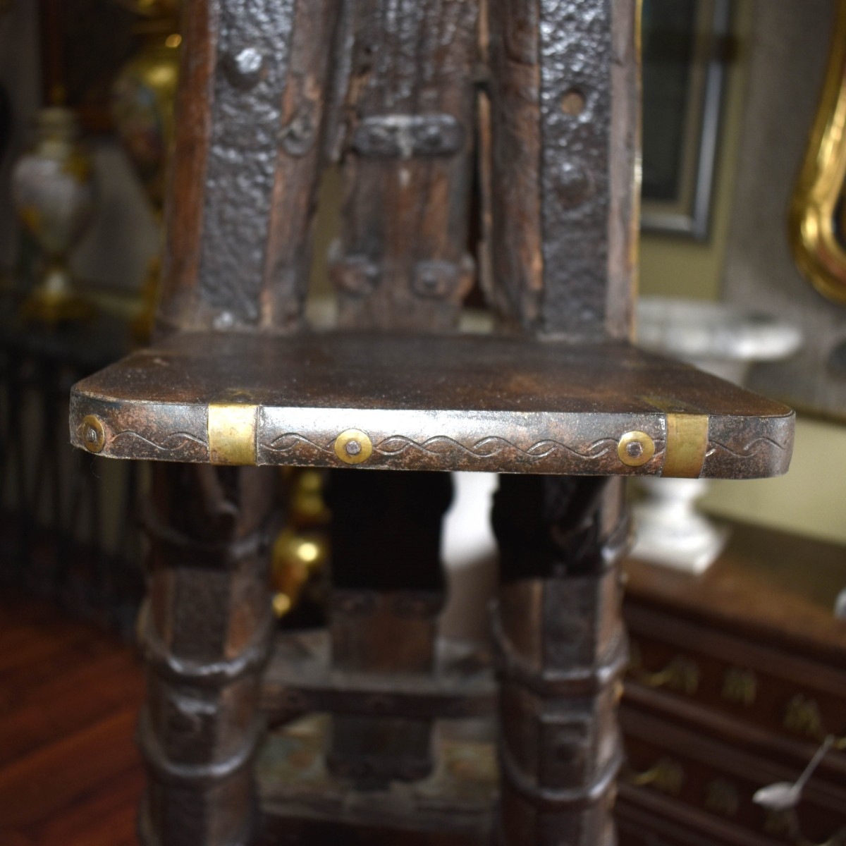 Antique Indian Ox Cart Yoke Presented as a Etagere