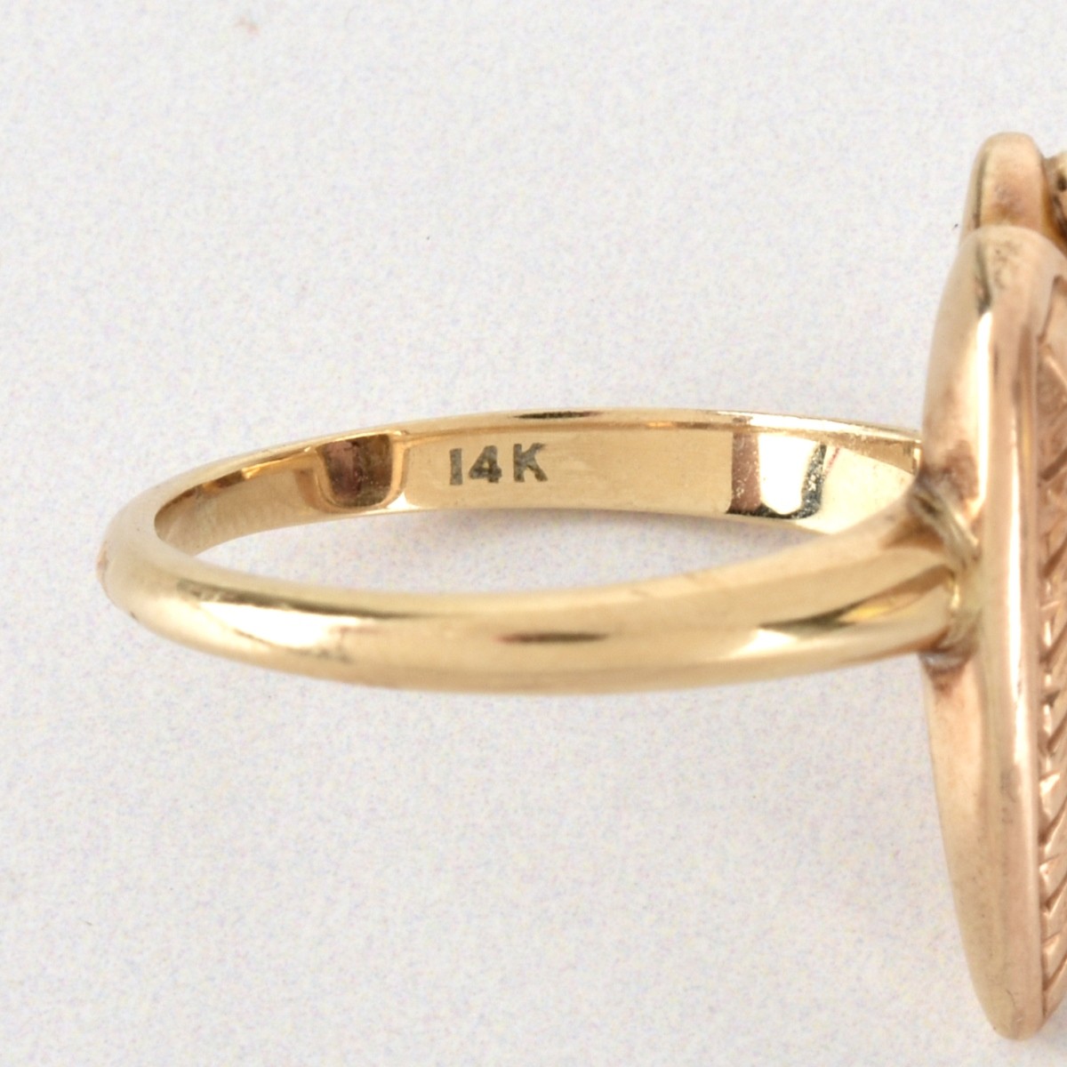 Art Nouveau Garnet, Diamond and 14K Ring
