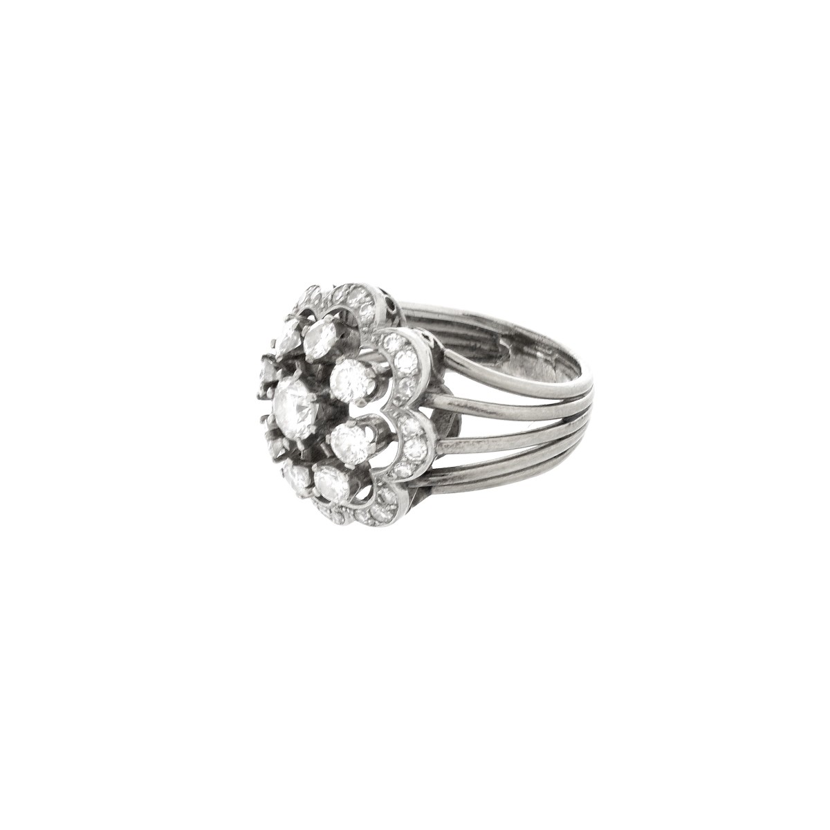 Diamond and 14K Cluster Ring