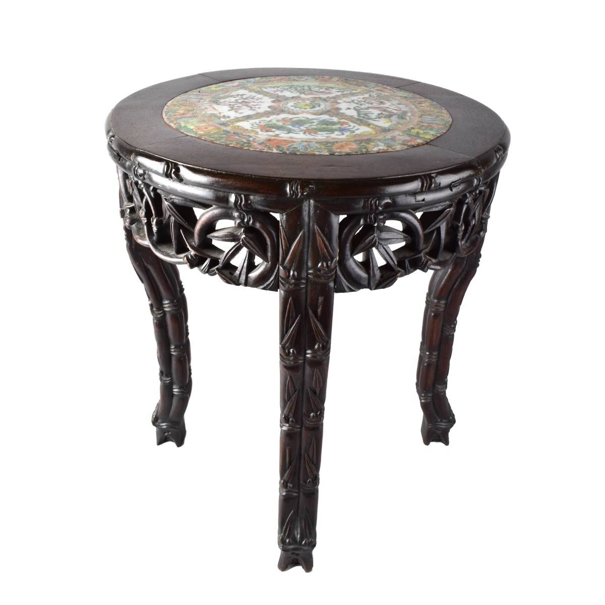 Chinese Carved Pedestal Table