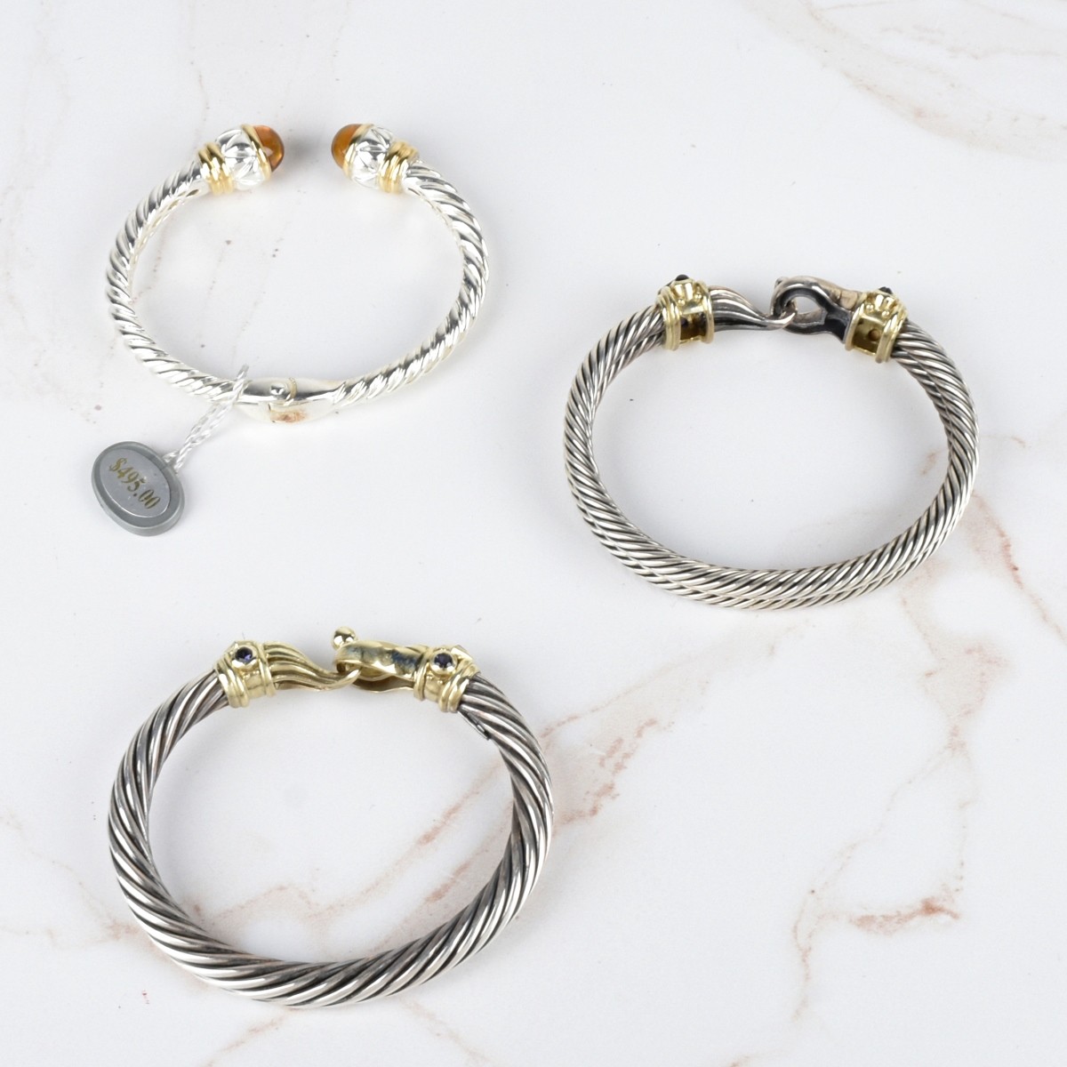 Gemstone, Gold and Silver Bangle Bracelets