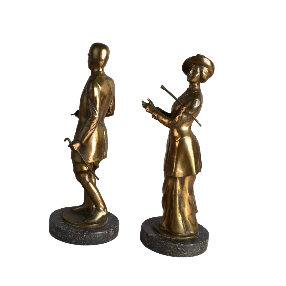 Pair of Equestrian Bronze Sculptures