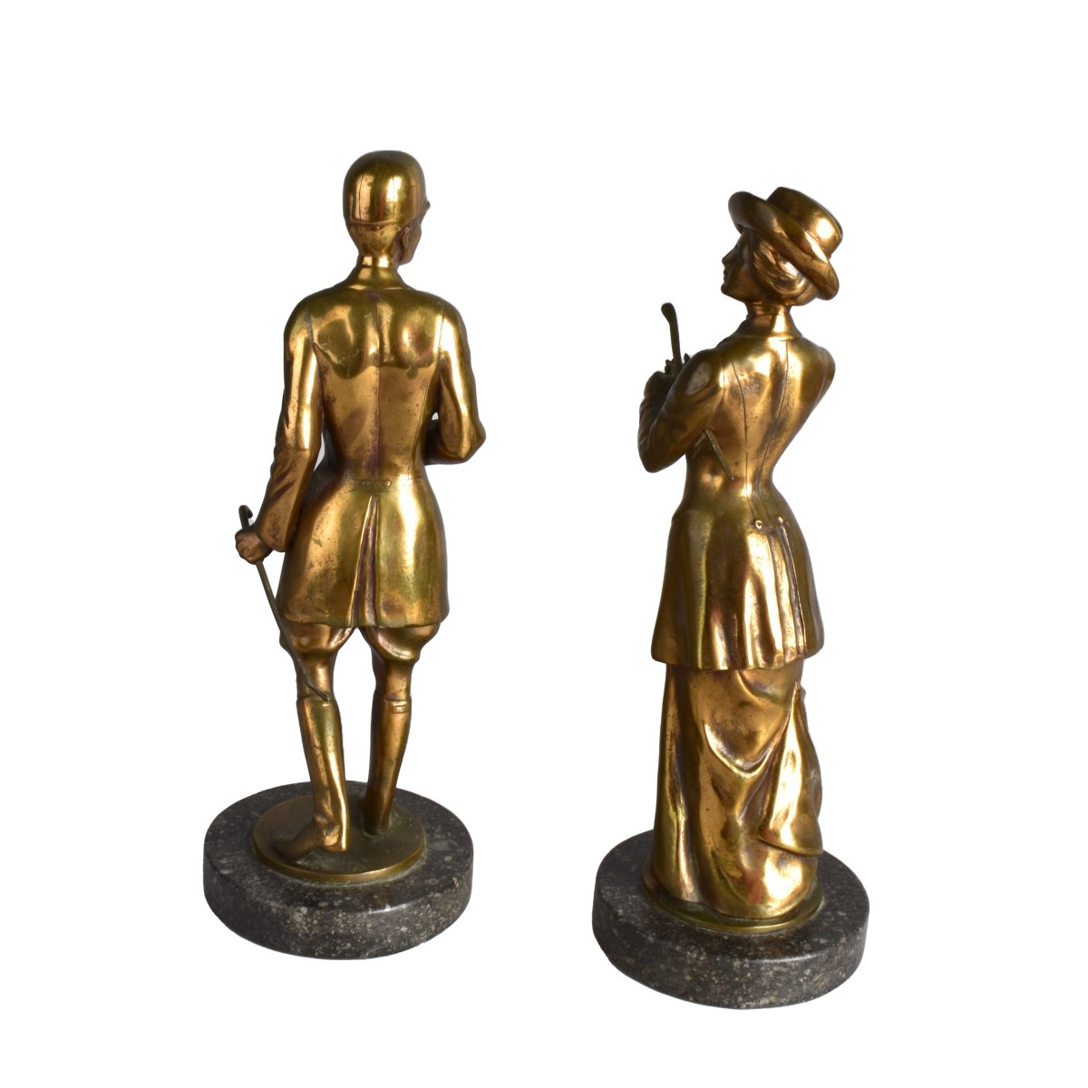 Pair of Equestrian Bronze Sculptures