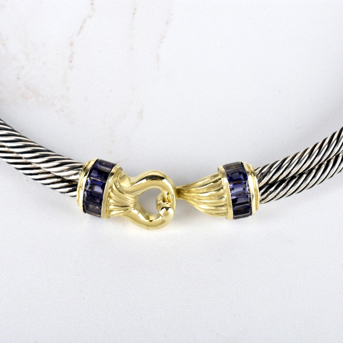 Gemstone, 14K and Silver Choker Necklace